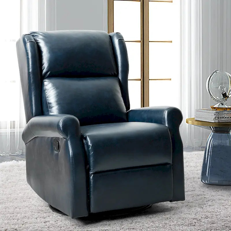 Fauteuil de chambre d'enfant pivotant contemporain en similicuir avec base en métal