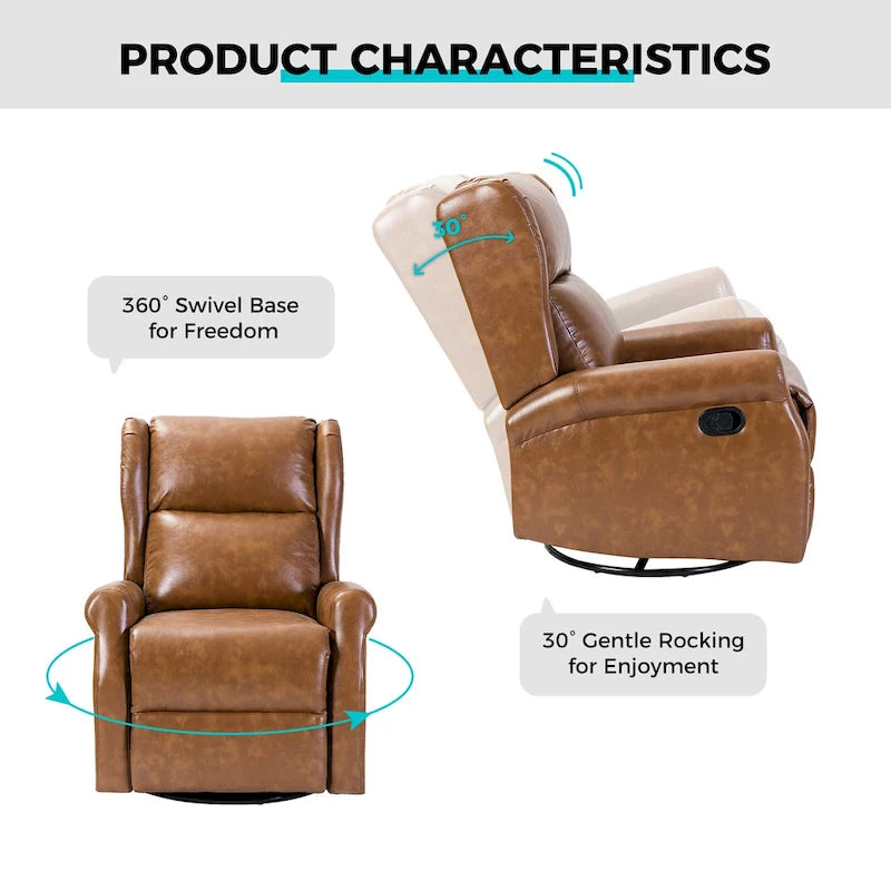 Fauteuil de chambre d'enfant pivotant contemporain en similicuir avec base en métal