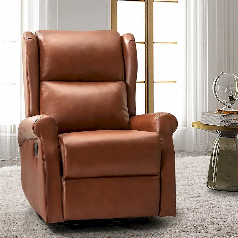 Fauteuil de chambre d'enfant pivotant contemporain en similicuir avec base en métal