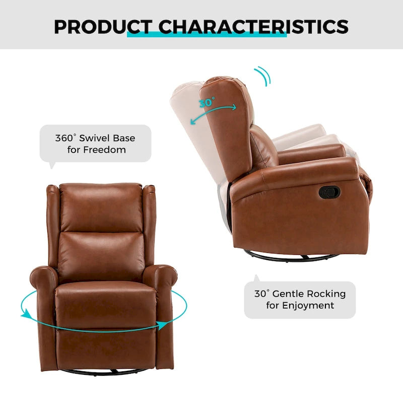 Fauteuil de chambre d'enfant pivotant contemporain en similicuir avec base en métal