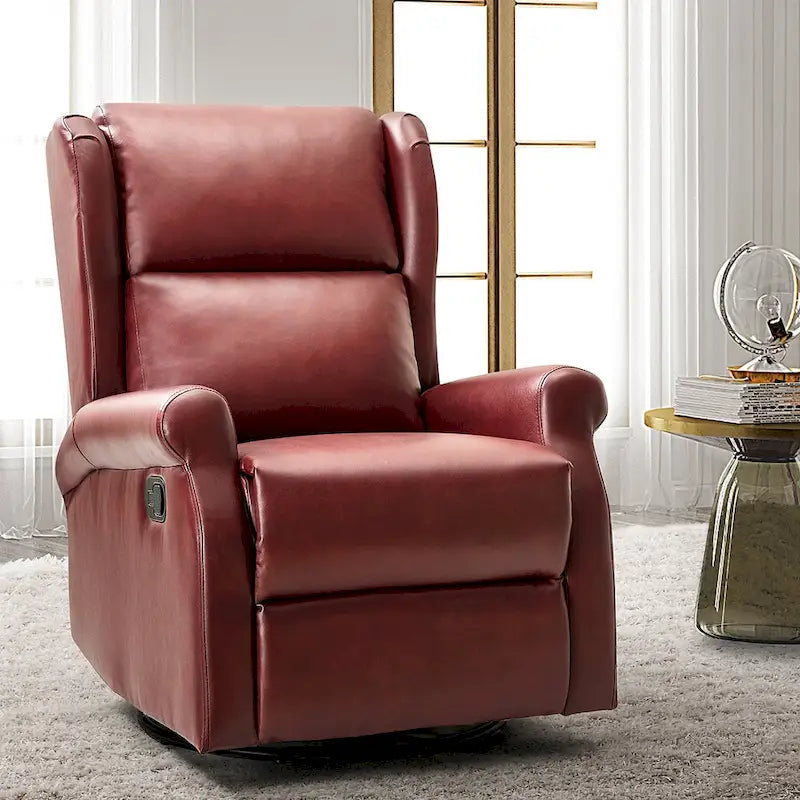 Fauteuil de chambre d'enfant pivotant contemporain en similicuir avec base en métal