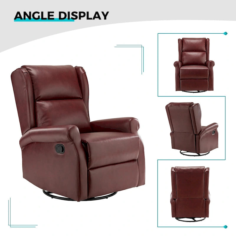 Fauteuil de chambre d'enfant pivotant contemporain en similicuir avec base en métal