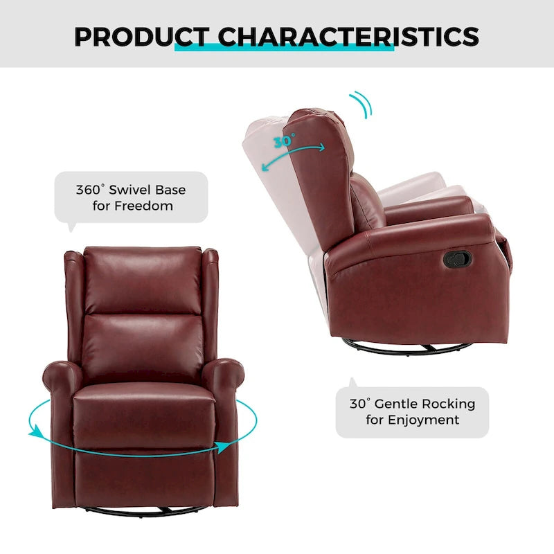 Fauteuil de chambre d'enfant pivotant contemporain en similicuir avec base en métal