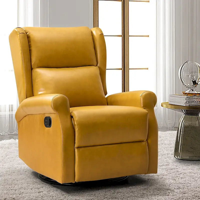 Fauteuil de chambre d'enfant pivotant contemporain en similicuir avec base en métal