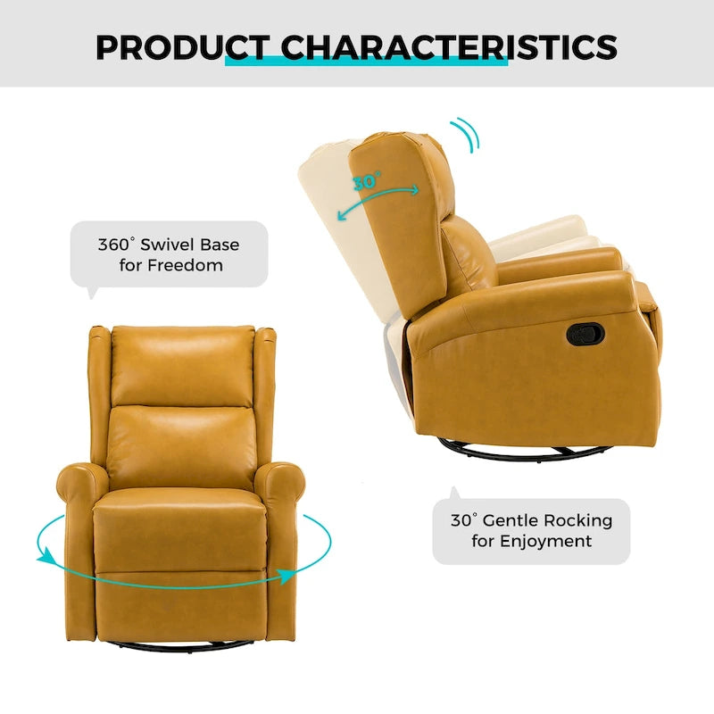 Fauteuil de chambre d'enfant pivotant contemporain en similicuir avec base en métal