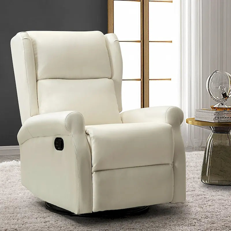 Fauteuil de chambre d'enfant pivotant contemporain en similicuir avec base en métal