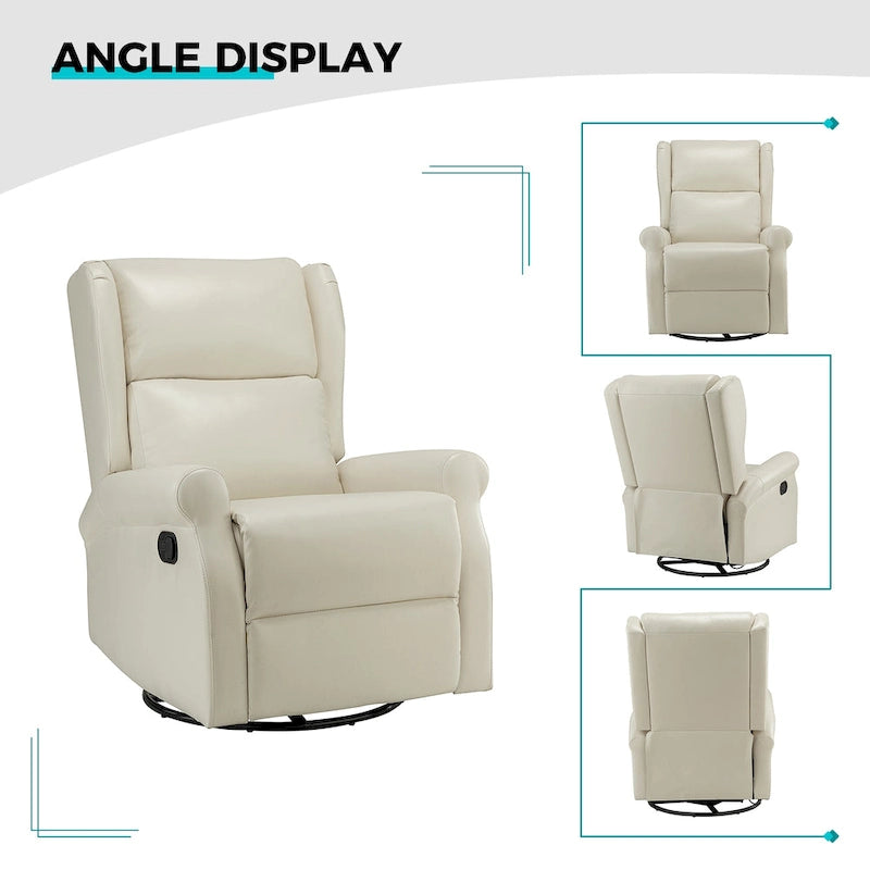 Fauteuil de chambre d'enfant pivotant contemporain en similicuir avec base en métal