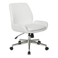 Chaise de bureau en similicuir et piétement chromé