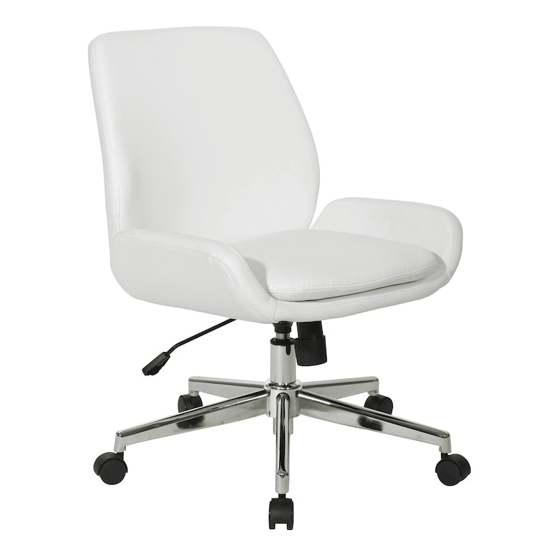Chaise de bureau en similicuir et piétement chromé