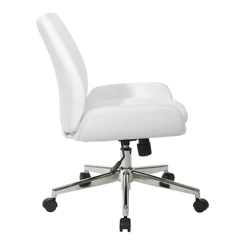 Chaise de bureau en similicuir et piétement chromé