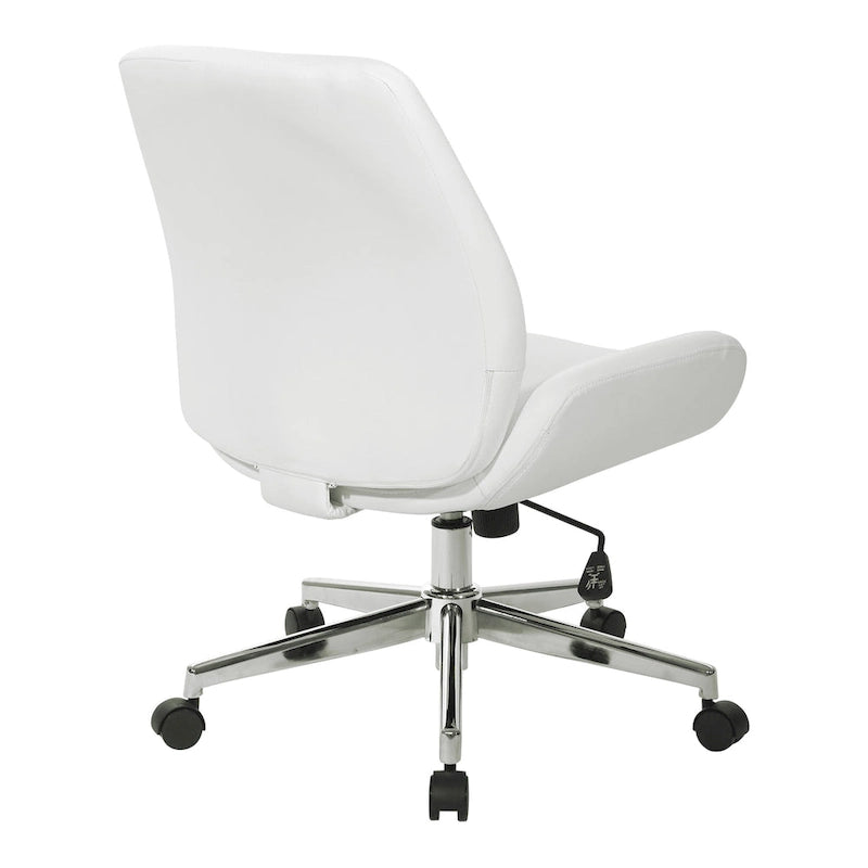 Chaise de bureau en similicuir et piétement chromé