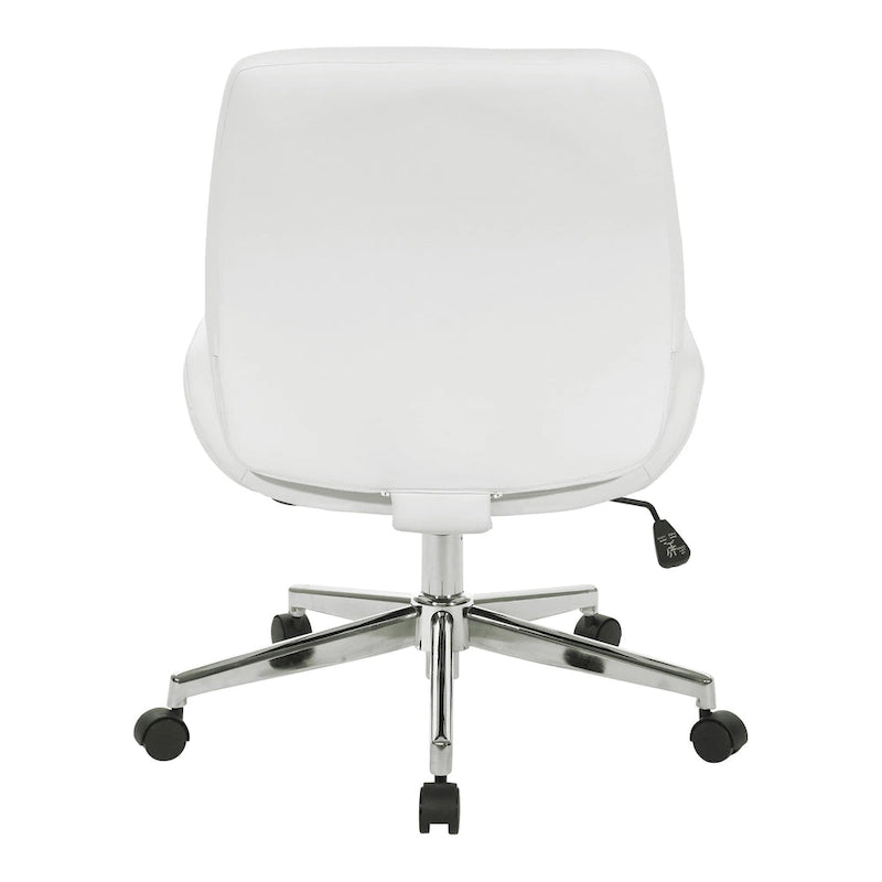 Chaise de bureau en similicuir et piétement chromé