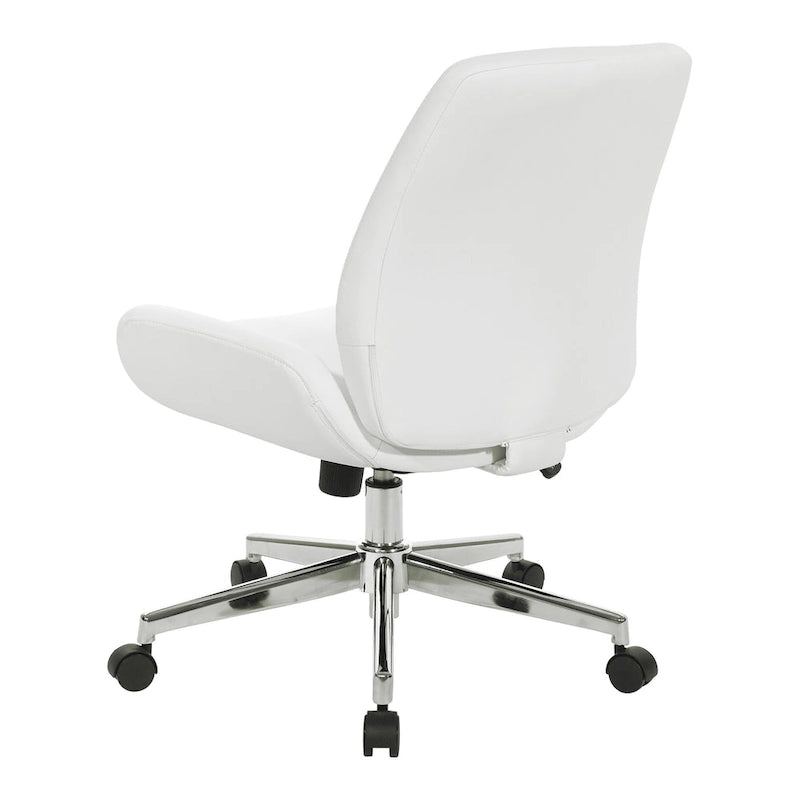 Chaise de bureau en similicuir et piétement chromé