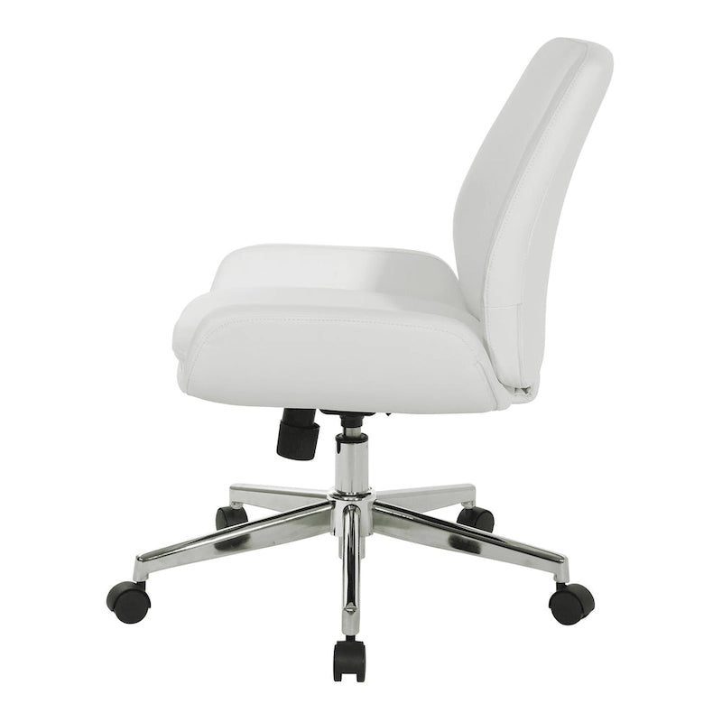 Chaise de bureau en similicuir et piétement chromé