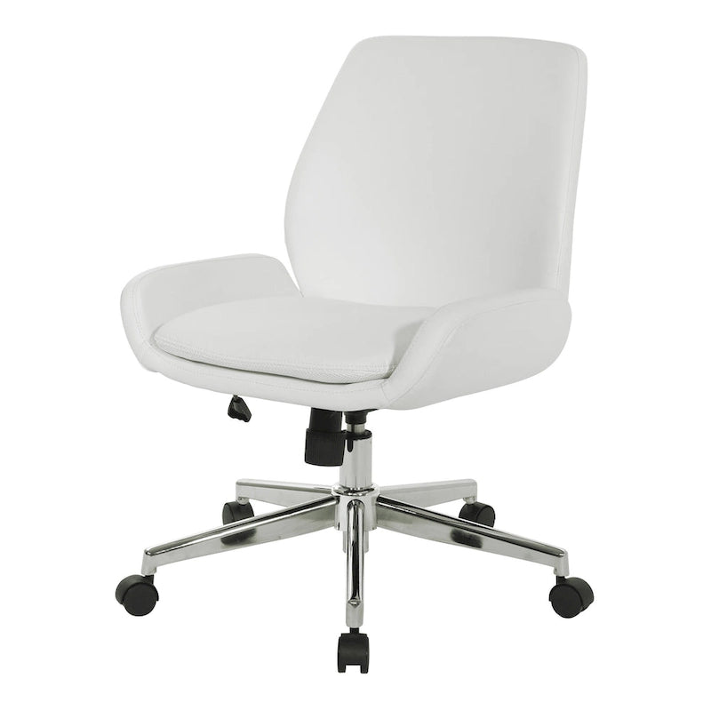 Chaise de bureau en similicuir et piétement chromé
