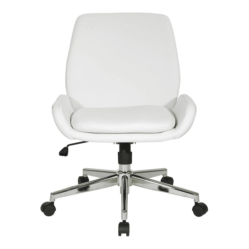 Chaise de bureau en similicuir et piétement chromé