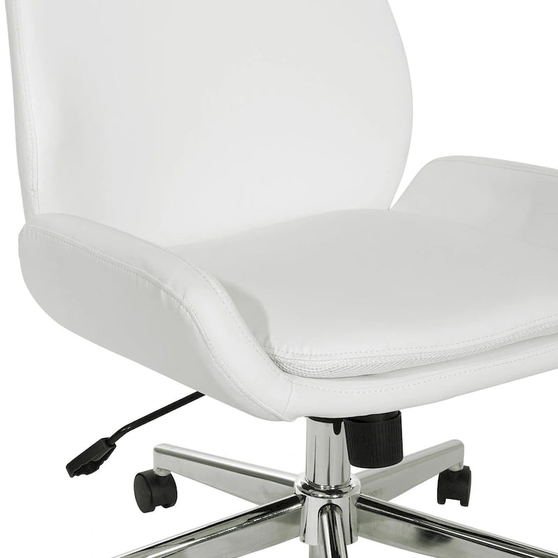 Chaise de bureau en similicuir et piétement chromé
