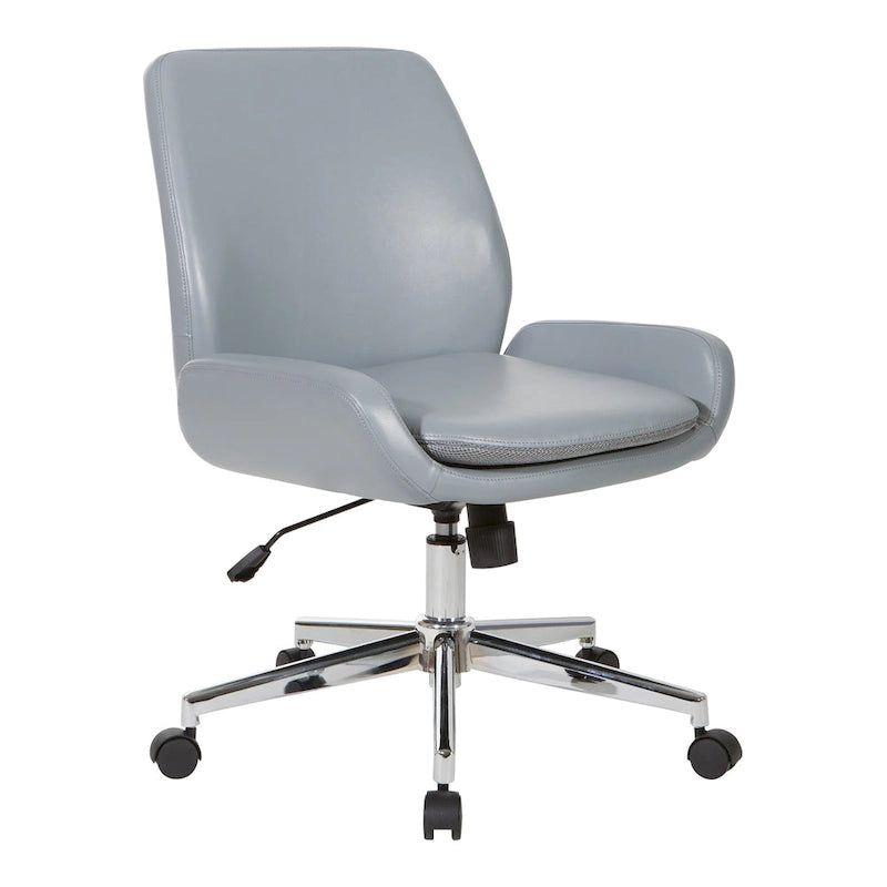 Chaise de bureau en similicuir et piétement chromé