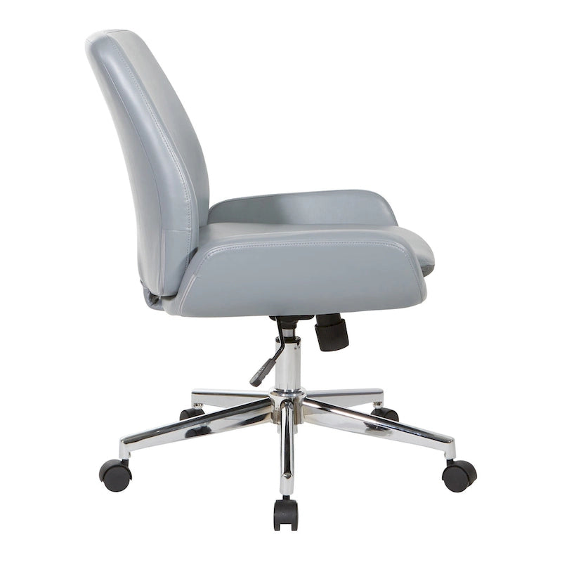 Chaise de bureau en similicuir et piétement chromé