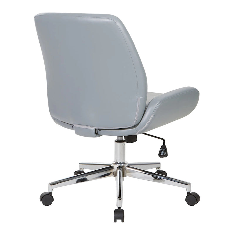 Chaise de bureau en similicuir et piétement chromé