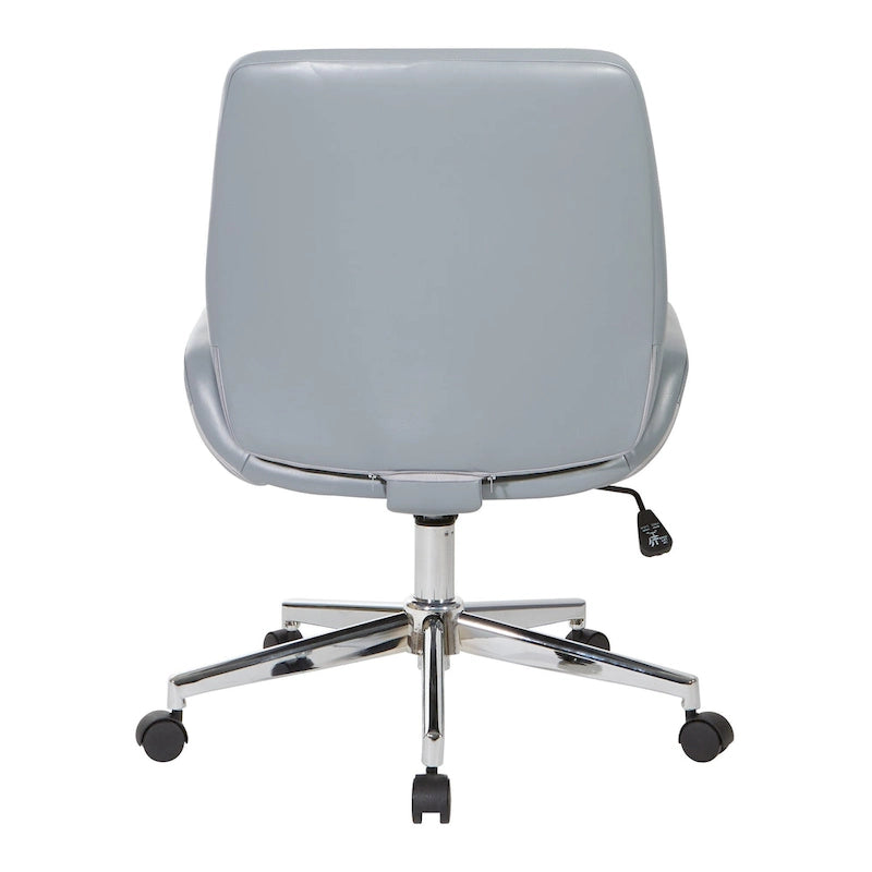 Chaise de bureau en similicuir et piétement chromé