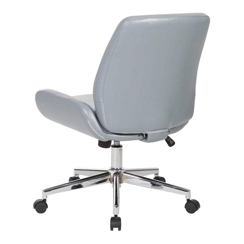 Chaise de bureau en similicuir et piétement chromé