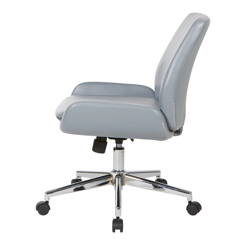 Chaise de bureau en similicuir et piétement chromé