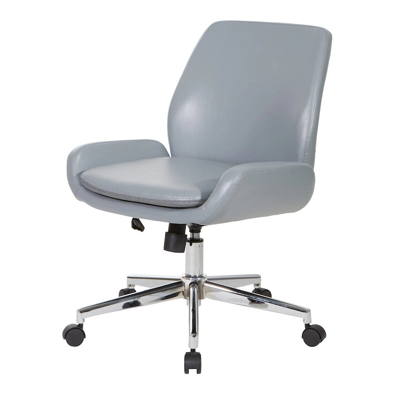 Chaise de bureau en similicuir et piétement chromé