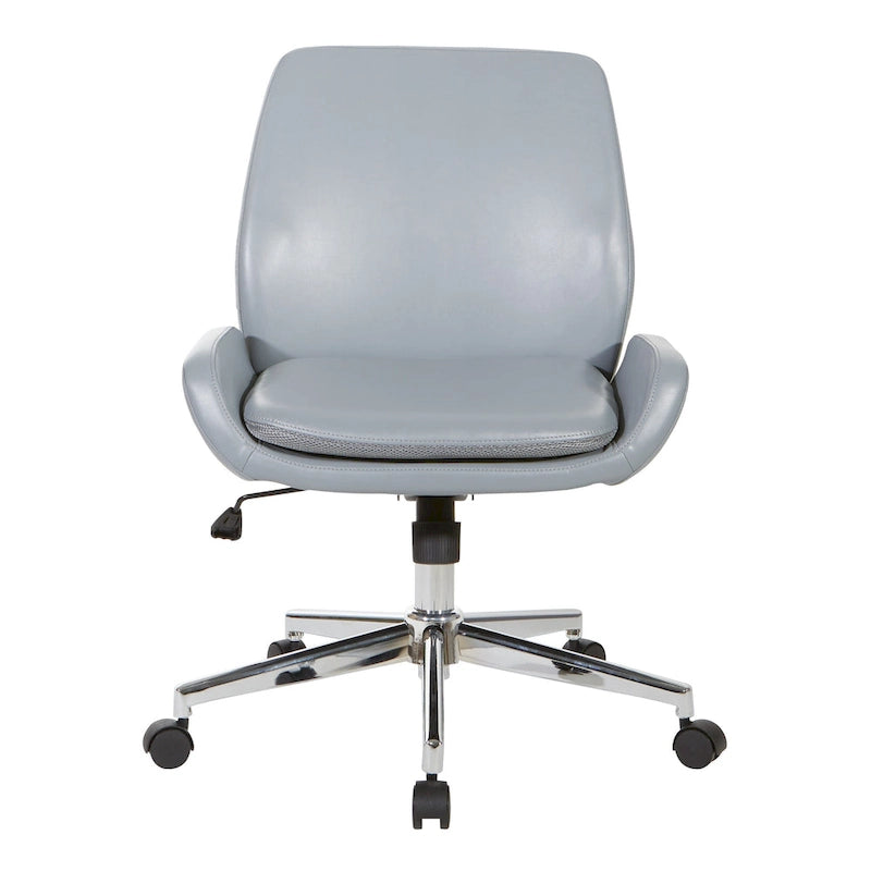 Chaise de bureau en similicuir et piétement chromé
