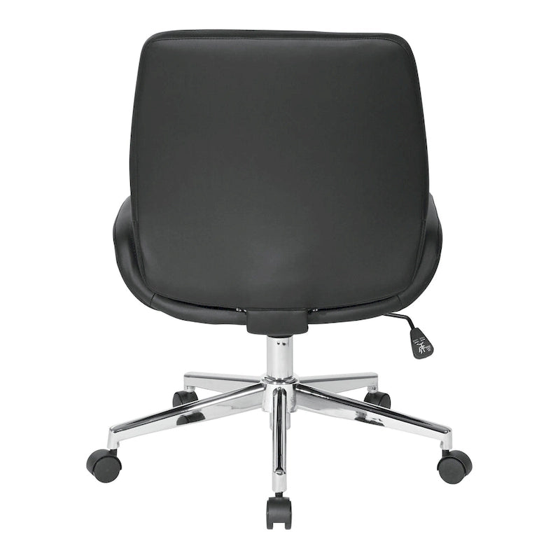 Chaise de bureau en similicuir et piétement chromé