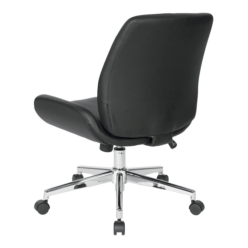 Chaise de bureau en similicuir et piétement chromé