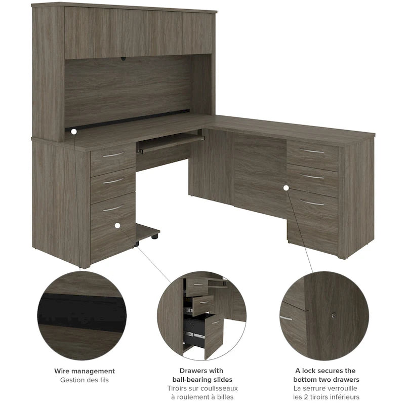 Bureau d'angle 6 tiroirs