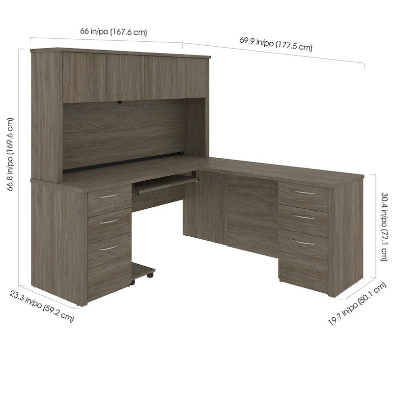Bureau d'angle 6 tiroirs