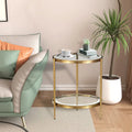 Table d'appoint ronde en verre trempé