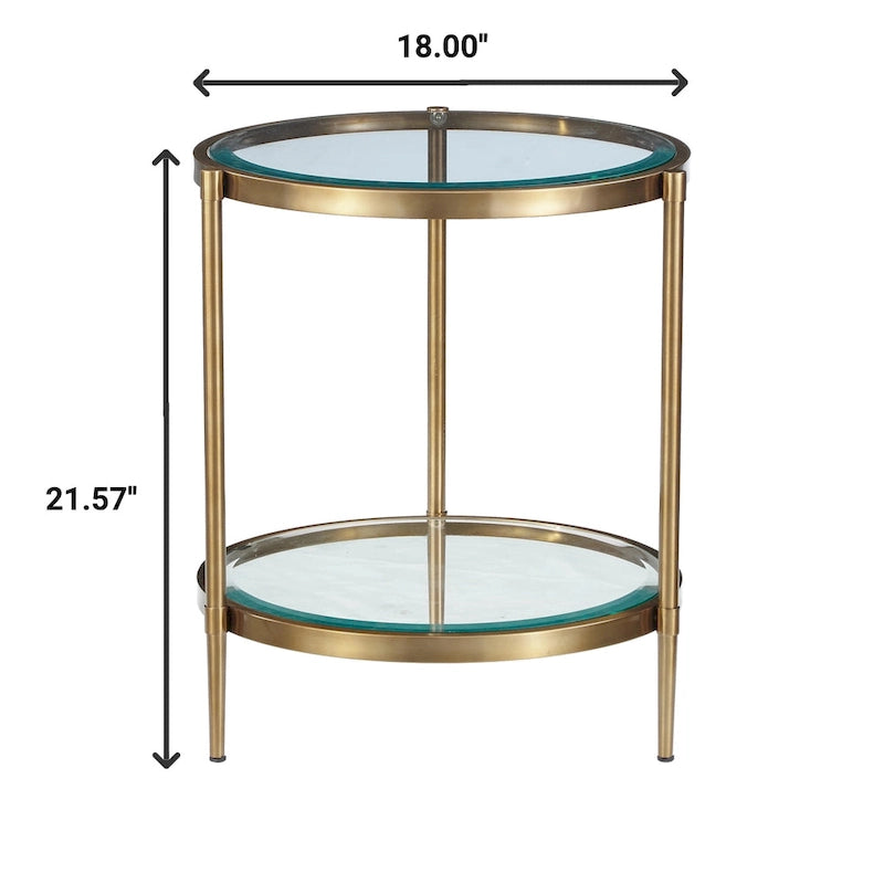 Table d'appoint ronde en verre trempé
