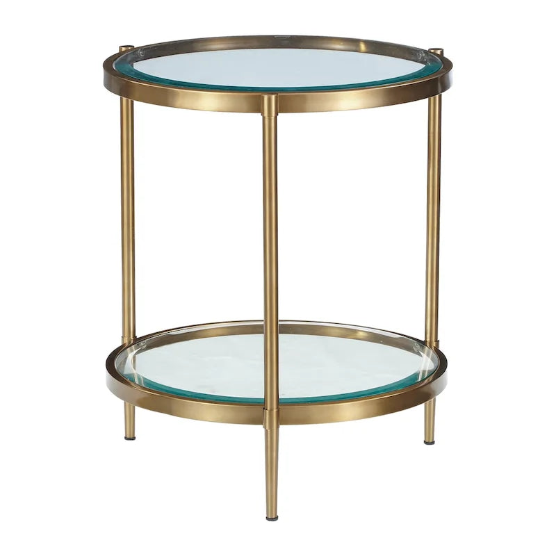 Table d'appoint ronde en verre trempé
