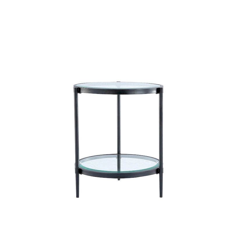 Table d'appoint ronde en verre trempé