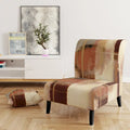 Fauteuil d'appoint abstrait rembourré en marron chocolat et moderne et contemporain