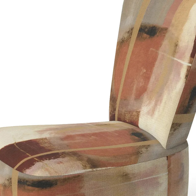 Fauteuil d'appoint abstrait rembourré en marron chocolat et moderne et contemporain