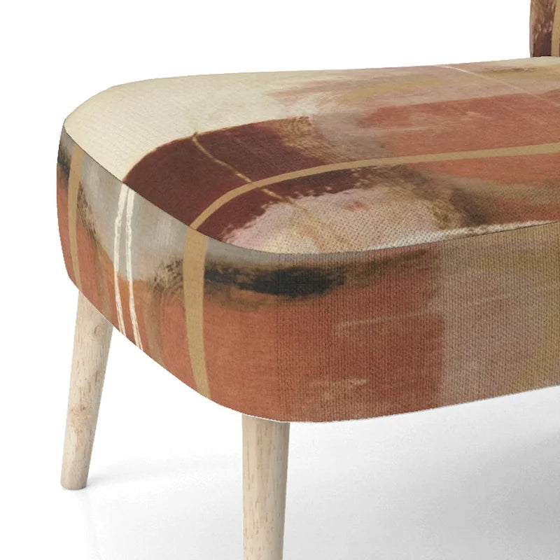 Fauteuil d'appoint abstrait rembourré en marron chocolat et moderne et contemporain