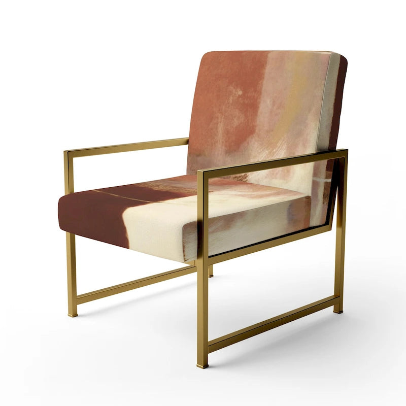 Fauteuil d'appoint abstrait rembourré en marron chocolat et moderne et contemporain