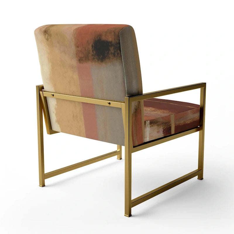 Fauteuil d'appoint abstrait rembourré en marron chocolat et moderne et contemporain