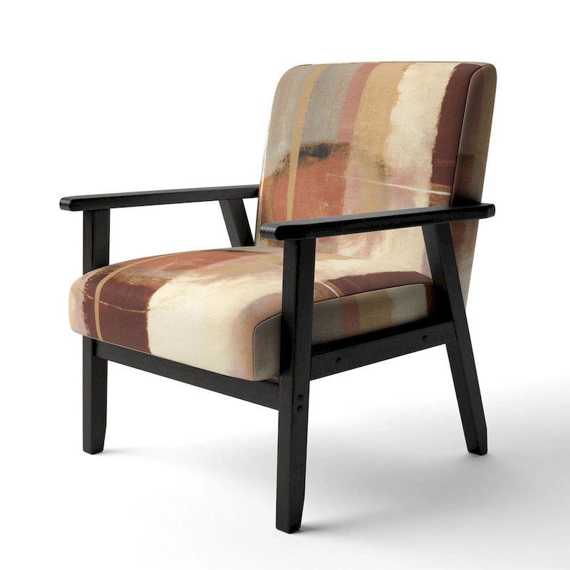 Fauteuil d'appoint abstrait rembourré en marron chocolat et moderne et contemporain