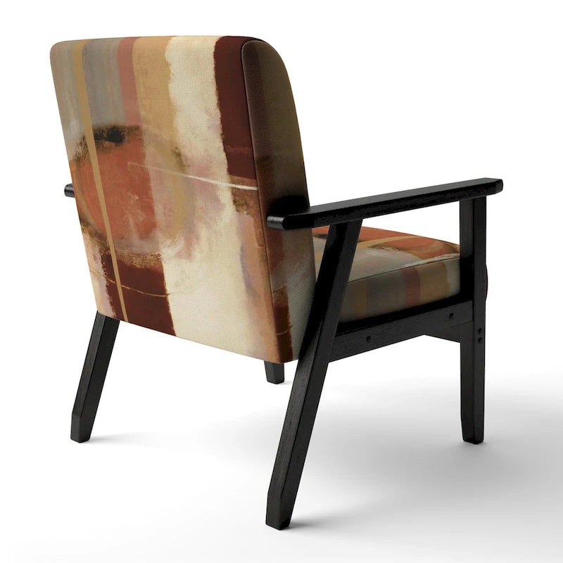 Fauteuil d'appoint abstrait rembourré en marron chocolat et moderne et contemporain