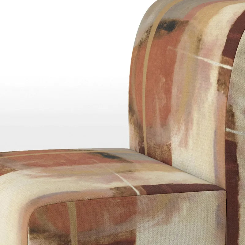 Fauteuil d'appoint abstrait rembourré en marron chocolat et moderne et contemporain