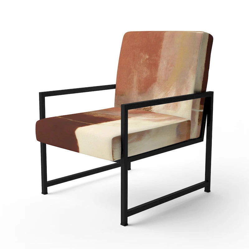 Fauteuil d'appoint abstrait rembourré en marron chocolat et moderne et contemporain