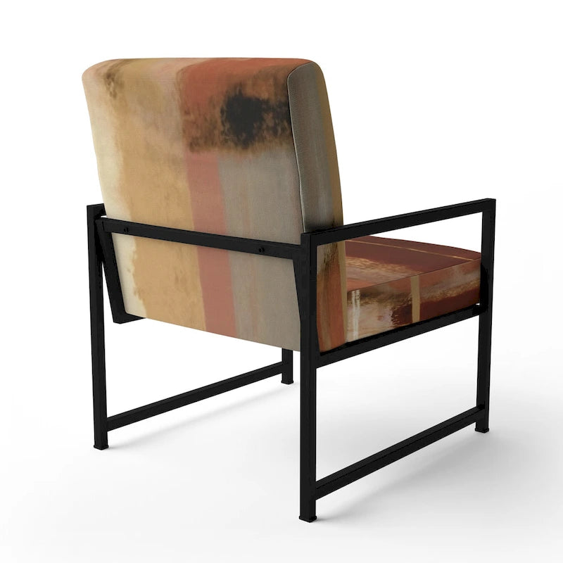 Fauteuil d'appoint abstrait rembourré en marron chocolat et moderne et contemporain