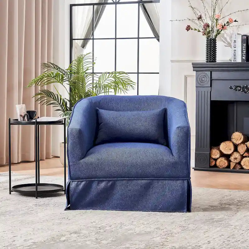 Fauteuil pivotant avec ottoman, Fauteuil d'appoint pivotant pour salon