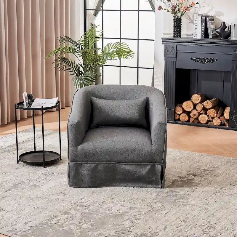 Fauteuil pivotant avec ottoman, Fauteuil d'appoint pivotant pour salon