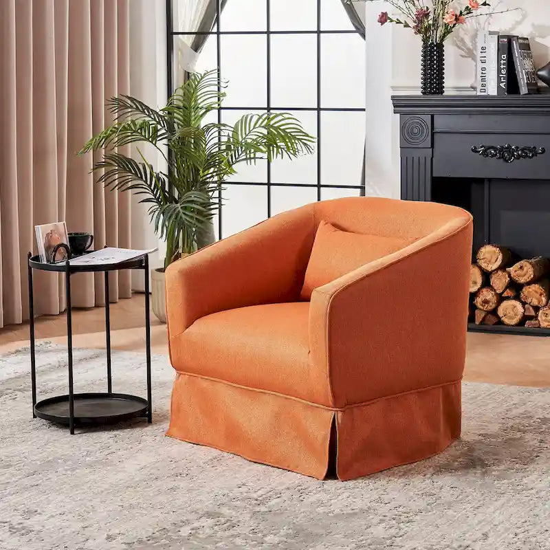 Fauteuil pivotant avec ottoman, Fauteuil d'appoint pivotant pour salon